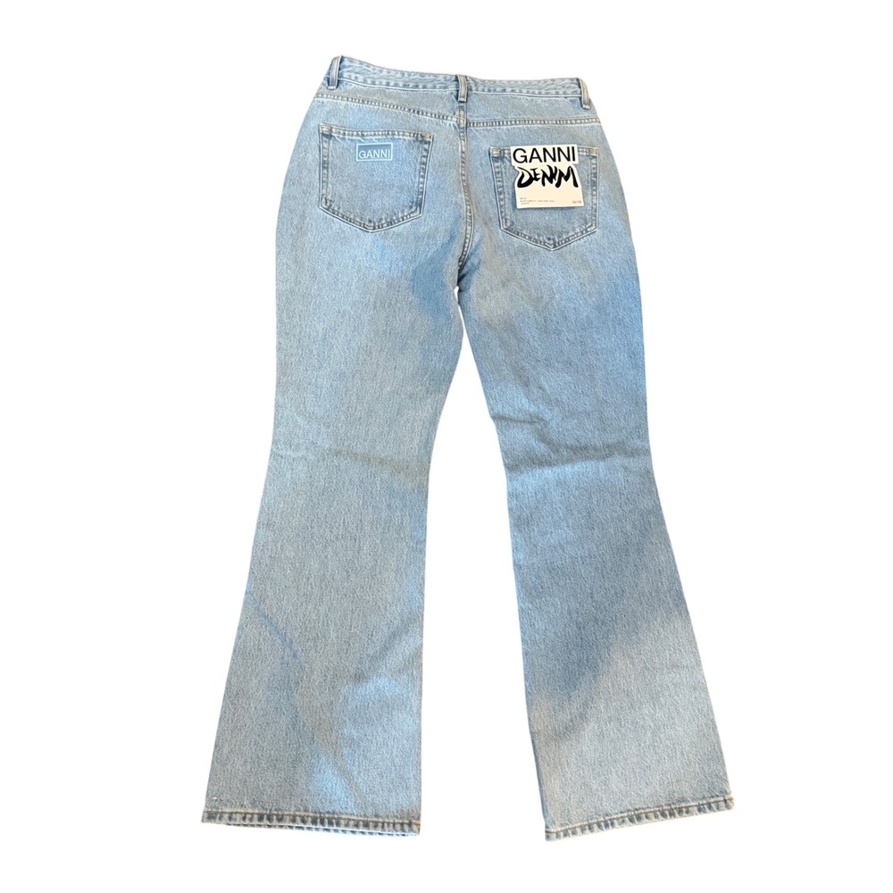 Ganni Betzy Slim Flare High Rise Light Wash Jeans 32/32 J0084 New